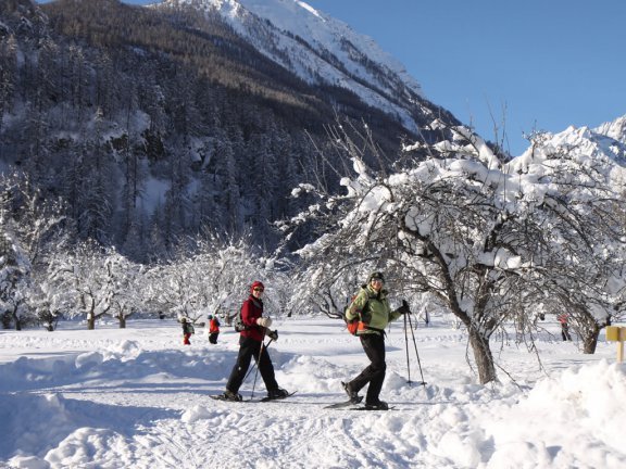 Snowshoeing at Vallouise in the Southern French Alps