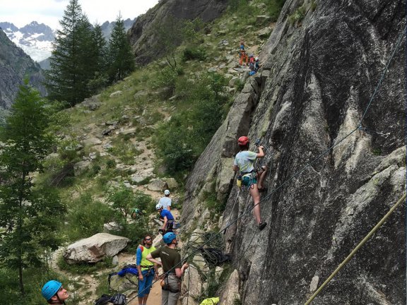 Rock climbing in the French Alps